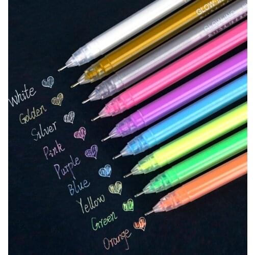 9/12Color Fluorescent Neutral Water Chalk Pen Handbook Graffiti Hand-painted DIY Photo Album Pen Set Candy ColorStationery Items