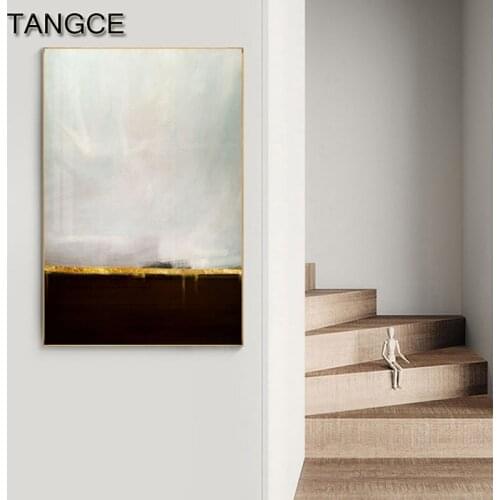 Abstract Black Grey Block Canvas Painting Nordic Watercolor Posters Prints Yellow Tableaux Fashion Wall Pictures for Living Room