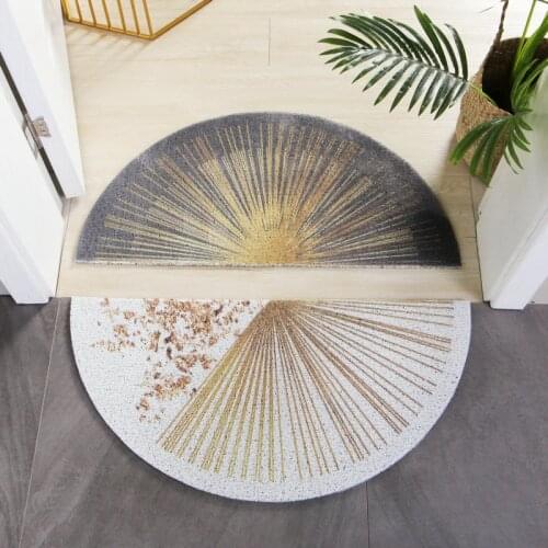 Abstract Entrance mat Cuttable pvc wire loop Porch door mat Semicircle dust removal carpet custom made outdoor waterproof rug