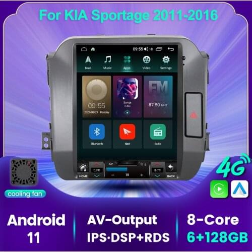 MEKEDE 6GB+128GB Android 11 Car Multimedia Radio Player For KIA Sportage 2011-2016 AV Output built-in Carplay AUTO WIFI BT DSP