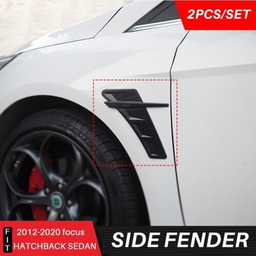 For Ford focus Side Vent Fender MK3 MK4 sticker Air Flow Cover Trim ABS carbon fiber Accessories Hatchback Sedan 2012+ 2Pcs/Set