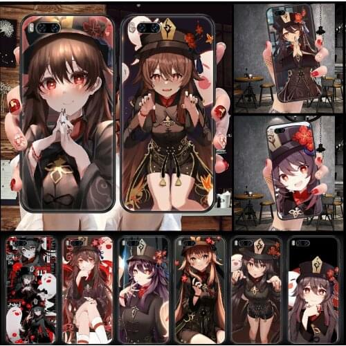 Genshin Impact hutao Phone case For Xiaomi Mi Max Note 3 A2 A3 8 9 9T 10 Lite Pro Ultra black silicone bumper tpu cover pretty