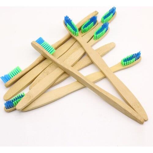 DR.PERFECT 50 PCS/lot 2 Colors Head Bamboo Toothbrush Wholesale Environment Wooden Bamboo Toothbrush Oral Care Soft Bristle