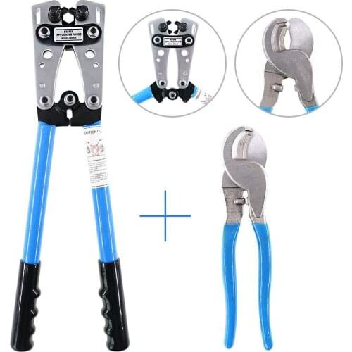 HX-50B Wire Terminal Crimping Tool Cable Lug Crimper Hex Crimping Cutter Pliers 6-50mm AWG 22-10 Tube connector hand tools