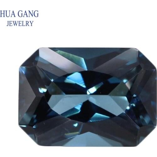London Blue Topaz Natural Loose Gemstone Octangle Shape Facetted Cut Size 10x14mm 1PCS For DIY Jewelry