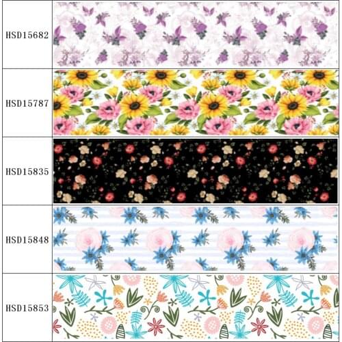 HuangTao 22MM 25MM 38MM 50MM 75mm Printed Pattern on Grosgrain Ribbon for diy ribbon