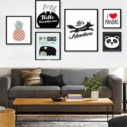 HAOCHU Animal Maxim Panda Painting Nordic Backdrop Decor Wall Art Picture Poster Canvas Office Sitting Study Room Corridor DIY