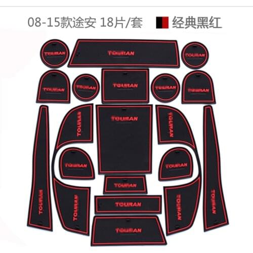 For Volkswagen Touran 2008 To 2015 Door Groove Mats Interior Door Pad Cup Mats 18pcs Per Set Car Decoration Parts Car-Styling