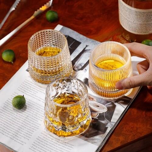 Spinning Whisky Glass Whiskey Tumblers Old Fashioned Scotch Glasses Beer Mug