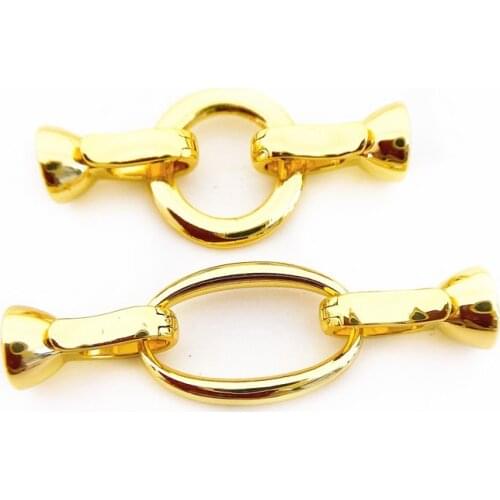 Copper Clasps 18K Gold plated DIY Pearls Jewelry Fittings Fastener Connector Clasps For DIY Gems Pearls Necklace Bracelet Clasp