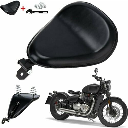 KEMIMOTO Motorcycle 3" Spring Bracket Solo Seat For for Sportster 883 Dyna Bobber Chopper Black