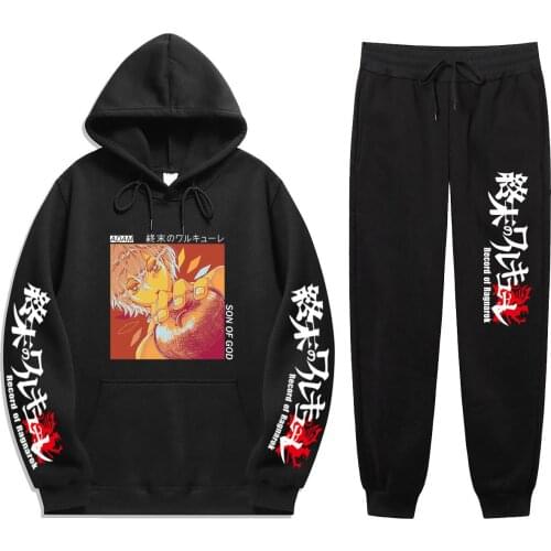 Japan anime Record of Ragnarok 2021 new cross border streetwear Mens Hoodies Pants Two-Piece and ma'am suit