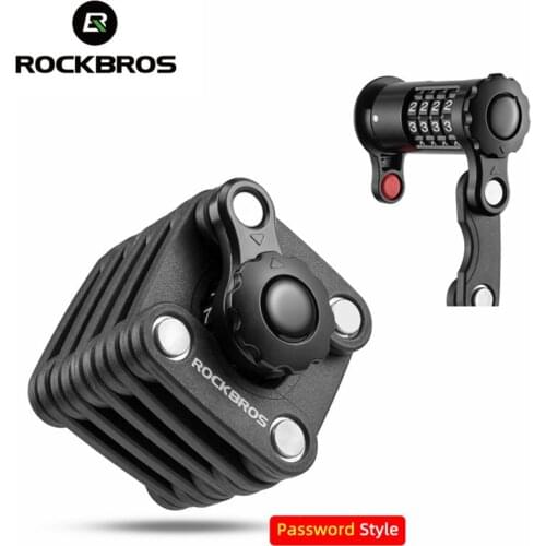 ROCKBROS Bicycle Lock Bike Password Locks Cycling Mini Portable High Security Lock Theft Road MTB Bike Key Locks Accessories