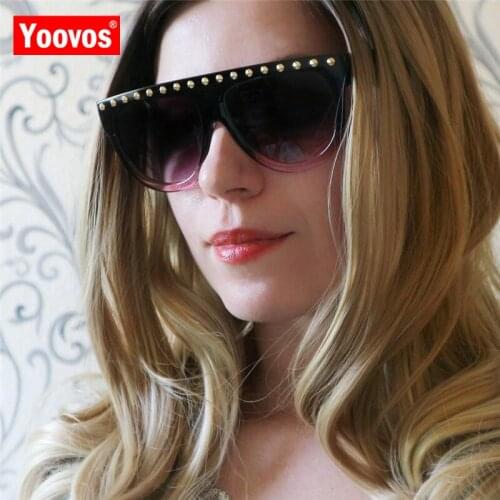 Yoovos 2021 New Large Frame Sunglasses Women Anti-diamond Vintage Outdoor Street Beat Sun Glasses Lunette De Soleil Femme