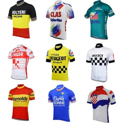 9 styles retro colors classic team cycling jersey summer short sleeve bike wear jersey road jersey cycling clothing Schlafly