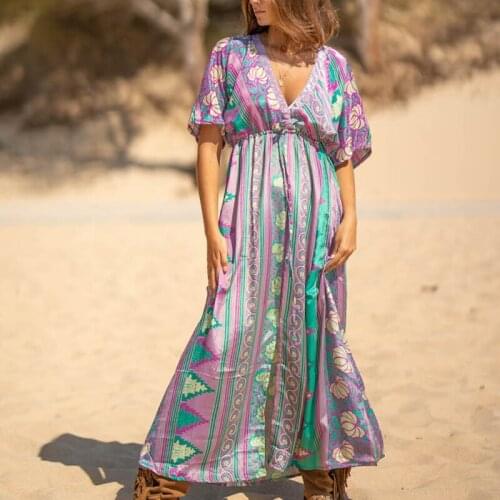 2021 Summer Ladies V-neck Beach Long Skirt Bikini Mask Beachwear Front Slip Sexy Holiday Dress Swimsuit Ladies Mask Long Gown