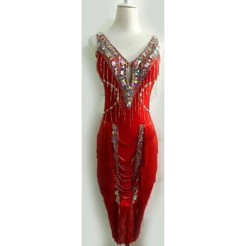 New style latin dance costume sexy tassel latin dance dress for children women latin dance competition dresses F72 S-4XL