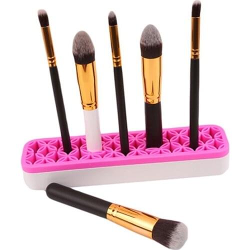 1pcs Shelf Makeup Brush Holder Nail Pen Holder Display Stand Rack Brush Storage Case Silicone Organizer For Makeup Brushes