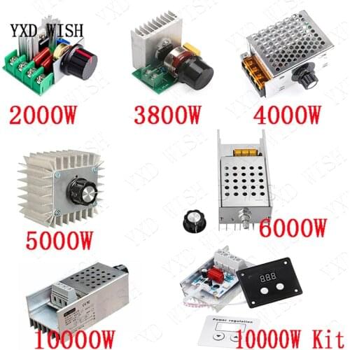 110V - 220V 2000W 3800W 4000W 5000W 6000W 10000W SCR Voltage Regulator LED Dimmer Motor Speed Controller 220 V Dimming Dimmers