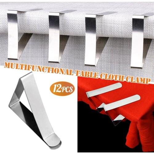 12pcs Tablecloth Clips Wedding Tablecloth Clamp Holder Diy Party Craft Decorative Stainless Steel Kitchen Supplies #P2
