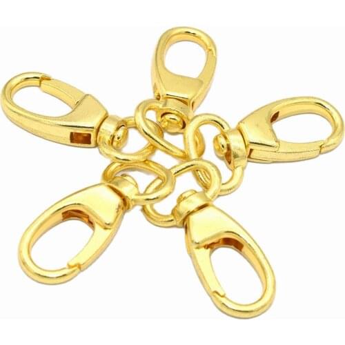 14mm Gold Swivel Clasp Oval Ring Lobster Clasp Claw Push Gate Trigger Clasps Swivel Snap Hooks For key or backpack handbag 10pcs