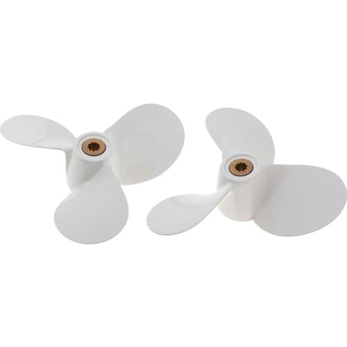 2pcs Marine Vessel Propeller 4-5-6HP 115mm Fit for Yamaha 7 1/2x7-BA, White