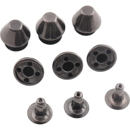 200sets 8mm Metal Double Cap Side Round Rivet Leather Belt Wallet Bag Shoe Clothes Decorative DIY Nailhead Spike Stud