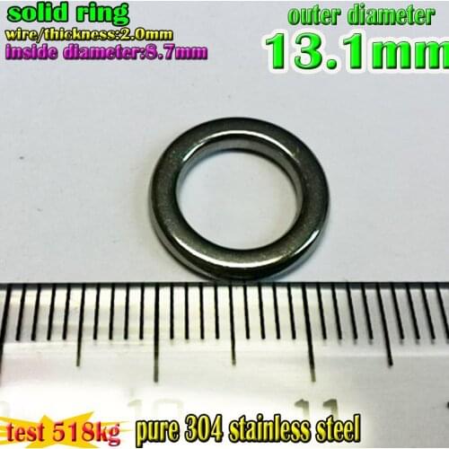 2019 fishing solid rings size wire2.0*8.7mm*13.1mm Quantity 10pcs/lot 304Stainless steel Factory direct production
