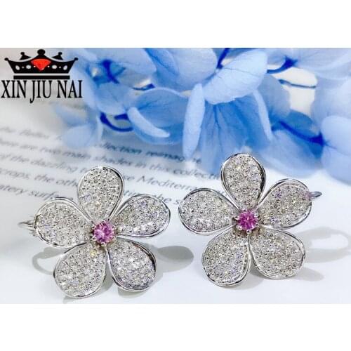 2020 hot new arrival arrives personality temperament elegant full diamond super sparkling flower-shaped female earrings jewelry