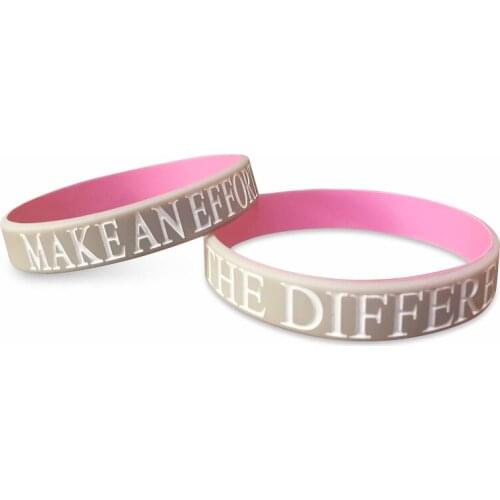 300pcs MAKE AN EFFORT MAKE THE DIFFERENCES Silicone Bracelets Rubber Wristbands Free Shipping by DHL