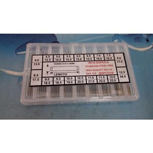 316-L Stainless Steel Polished Watch Band Parts Pin Refills for Tube and Pin Assortment 0.8/0.9/1.0/1,1/1.2mm Dia