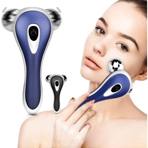 3D Facial Massage Roller Eletric Vibration Face Eyes Lifting Antii Wrinkle Massager Skin Tightening V Face Beauty Care Tools