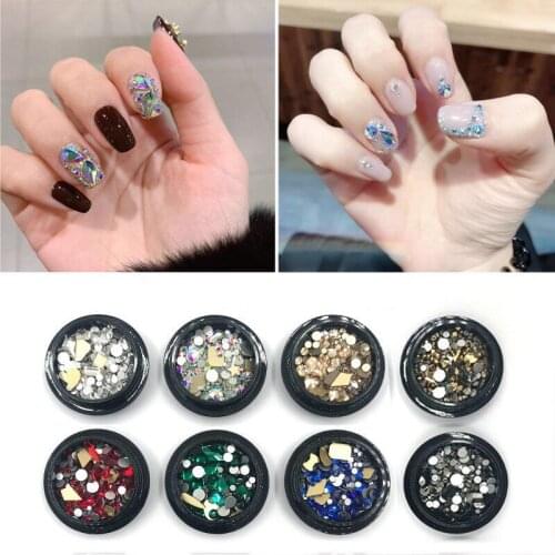 3D Nail Art Rhinestones Multi Size Glass Rhinestones for Nail Art Decorations Rhinestones Nail Stones For Nails Accessories