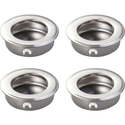 4PCS 35mm Flat Stainless Steel Recessed Flush Pull Finger Insert Sliding Door Handle Cabinet Pulls Drawer Hardware