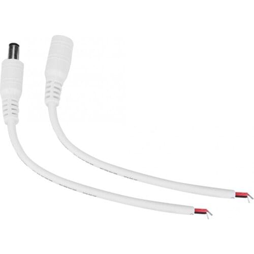 5 Pair 5.5x2.1mm Male Female DC Power Barrel Plug Jack Connector Cable Wire DC Power Cables