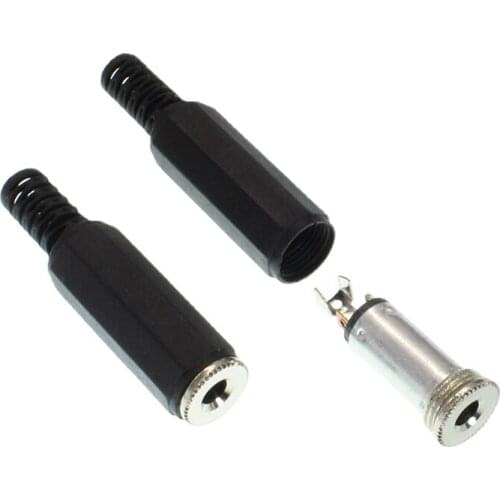 5pcs 3.5mm Mono Audio Connector Female Cold Pressure Socket Welding Jack Electric Adapter DIY Feminino