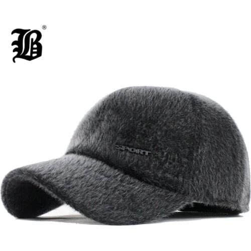 [FLB] Winter Men Warm Baseball Caps with Ear Flaps Dad Warm Hats Dad Gifts Keep Warm Hats Male Bone Snapback Hat Adjustable F171