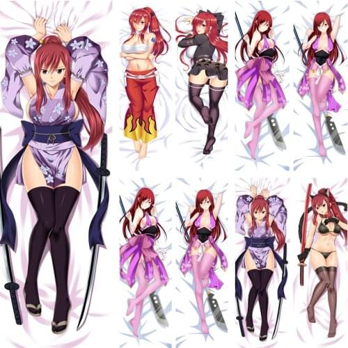 Anime Fairy Tail characters sexy girl Lucy Heartfilia Natsu Gray Erza Scarlet Dakimakura pillow cover hugging body pillowcase