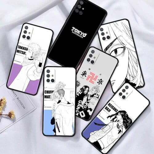 Case For Samsung Galaxy A51 A21s A71 A12 A31 A52 A41 Black Soft Phone A11 A72 A32 A42 5G A01 Fundas Cute Tokyo Revengers Anime