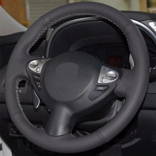 Car Steering Wheel Cover Black Artificial Leather For Nissan Juke Maxima Sentra SV 370Z 2008-2020 Infiniti FX FX35 FX37 FX50