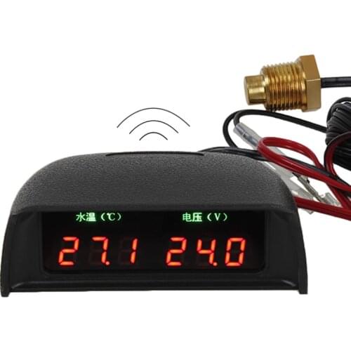 Digital voltage meter Car water temperature gauge liquid crystal digital water temperature table 12V 24V