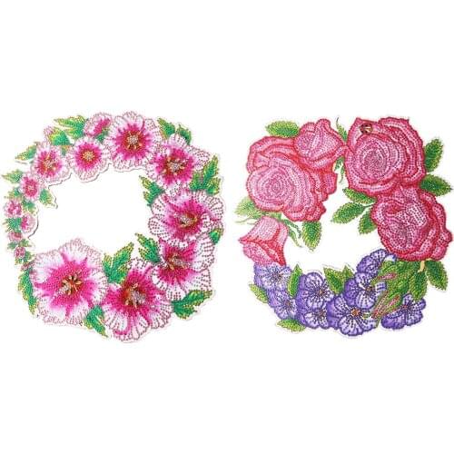 DIY 5D Mosaic Diamond Wreath Diamond Resin Painting Garland Door Room Decoration for Home Window Hanging Party Supplies
