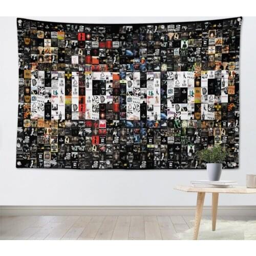 Hip hop Rock Band Poster Canvas Print Art Graffiti Tapestry Banner Flag Metal Music Wallpaper Bedroom living room Wall Decor A5