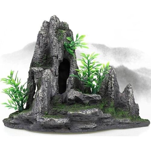 Fish Tank Simulation Rockery Landscaping Decoration Aquarium Stone Scenery Resin Escape Travertine Ornaments Rockery Decoration