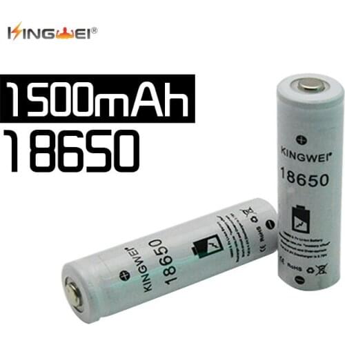 KingWei White 1500mah 18650 3.7v Li-ion Pointed Rechargeable BatteriesHigh Quality Battery