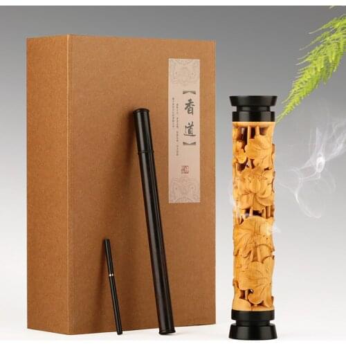 Home decoration The box type suit rosewood sandalwood incense tube mill furnace line horizontal solid wood incense box incense b