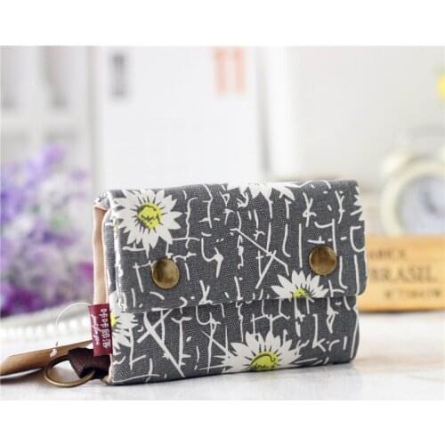 Ladies Multifunction Men Purse Carteira 2021 Women Cotton Fabric Short Wallet for Female Large Capacity Coin Purse Card Holder