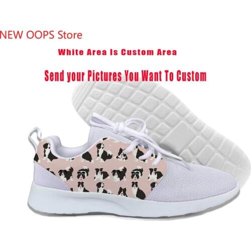 Border Collie Animal Pets Dog Cut kawaii Harajuku Lightweight Sport Running Mesh Shoes Men Women Casual Breathable Sneakers