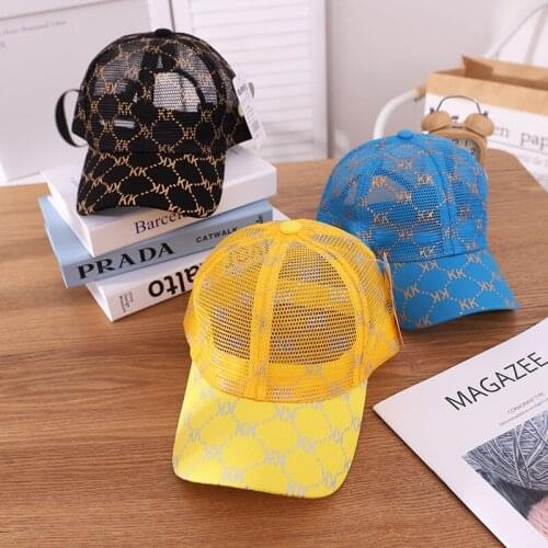 Summer Baby Cap New Childrens Mesh Hat Fashion KK Letter Boys and Girls Go Out Sunscreen Cap