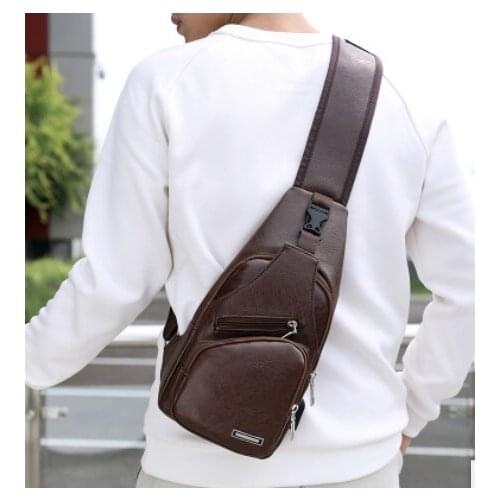 Mens Shoulder Bag Sling Chest Pack Canvas Charging Sports Crossbody Handbag Best-selling